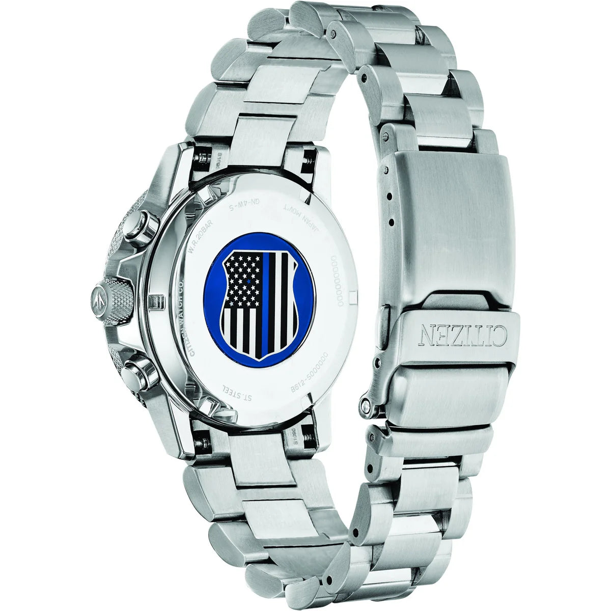 Citizen Men's Thin Blue Line™ Nighthawk Chronograph Watch – Eco-Drive 200M WR Stainless Steel CA0291-59E