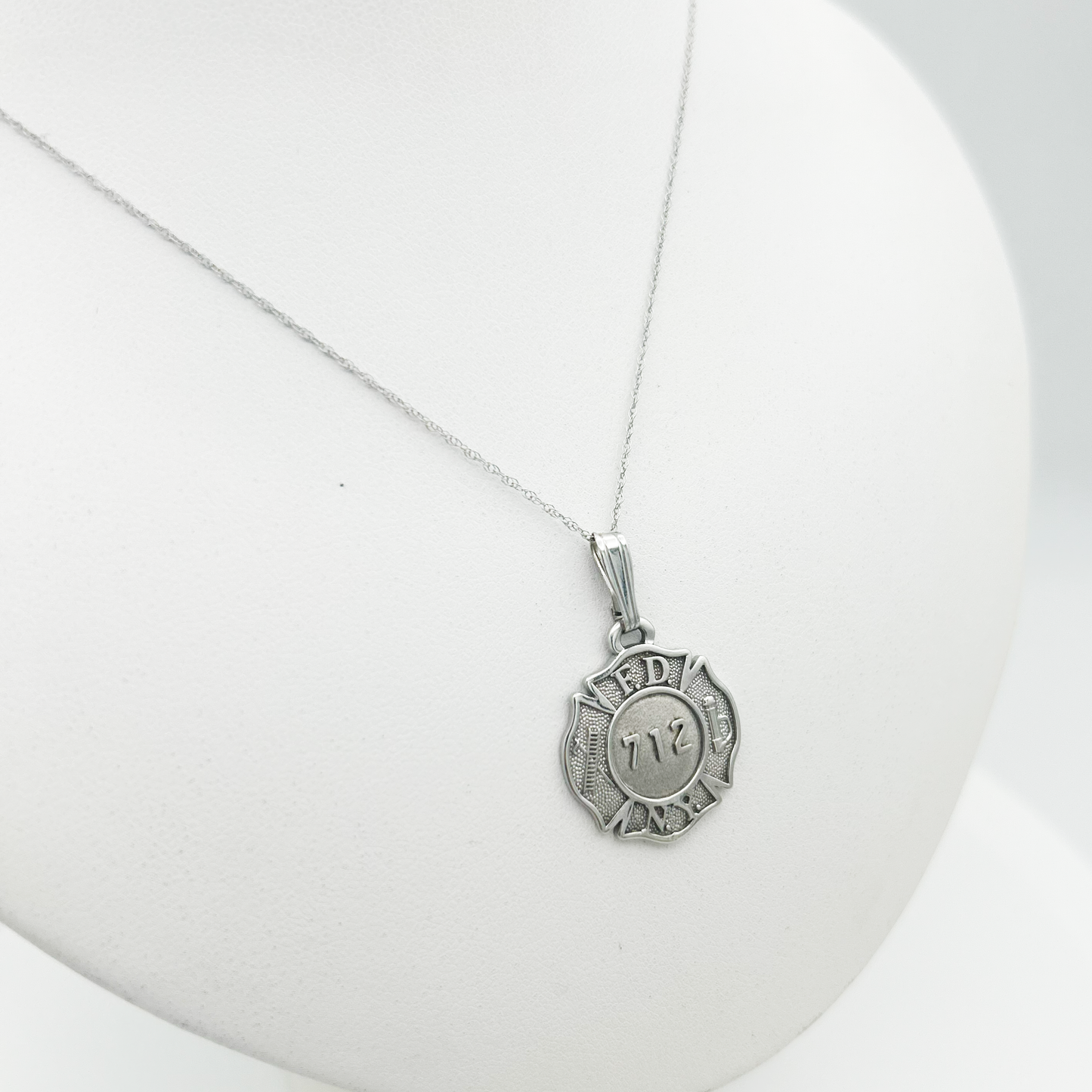 FDNY Firefighter Pendant – Custom Badge Design in Gold or Sterling Silver