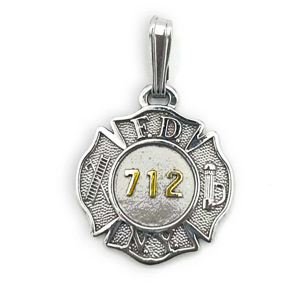 FDNY Firefighter Pendant – Custom Badge Design in Gold or Sterling Silver