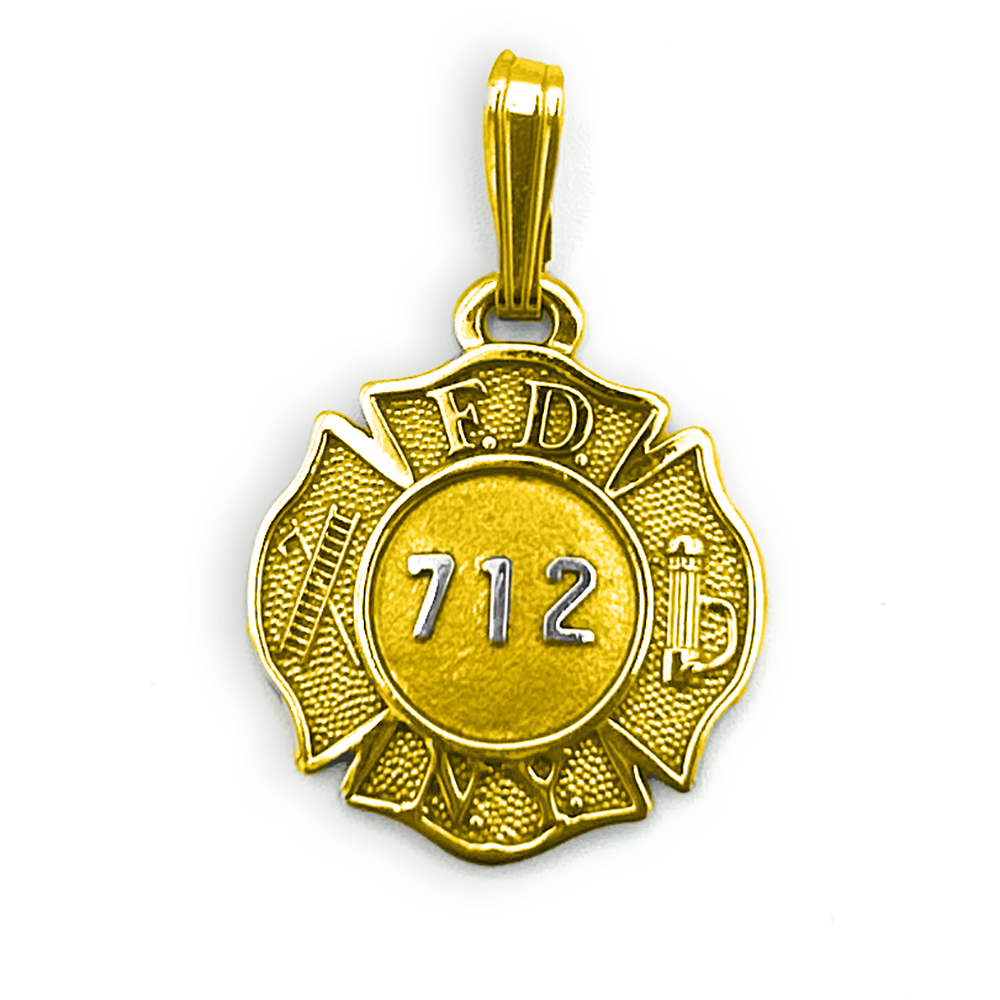 FDNY Firefighter Pendant – Custom Badge Design in Gold or Sterling Silver