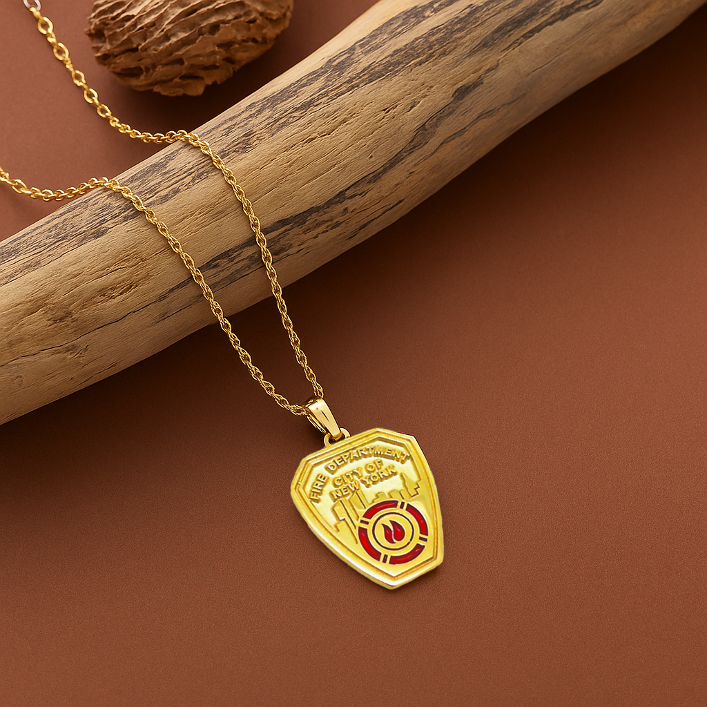 FDNY Patch Pendant (Nickel Size) – Official Fire Department Badge Design