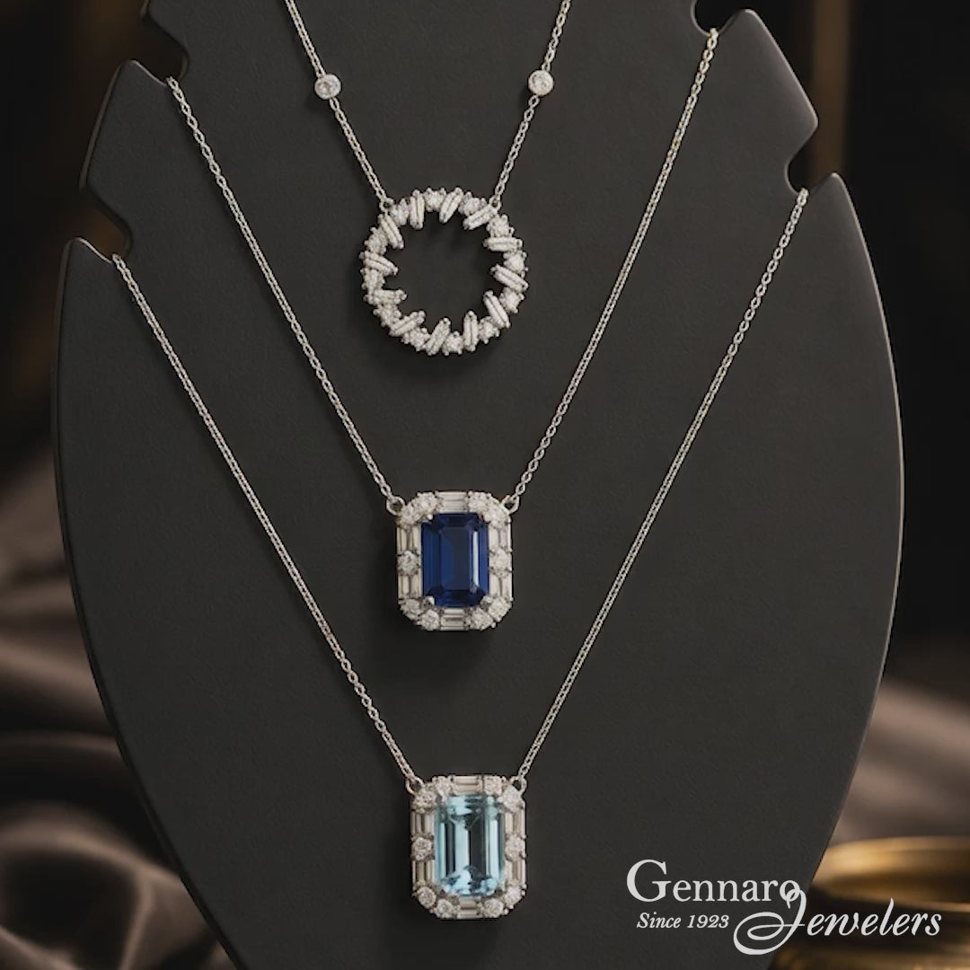 18K White Gold Diamond Circle Necklace